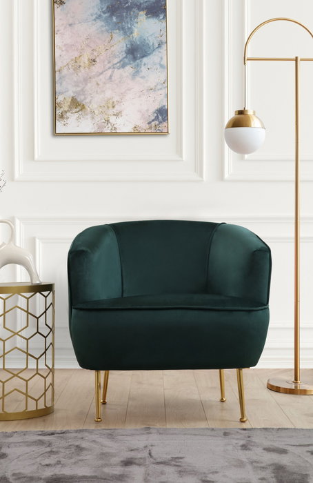 Atelier Del Sofa Sillón Orejero Verde Patas Doradas 83x75x72 cm